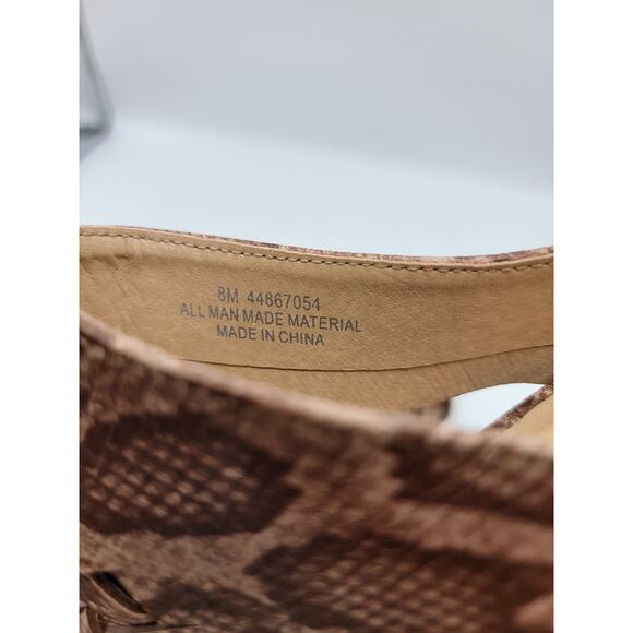 Comfort NWOT Snakeskin Print Cuban Heel Woven Pointed Toe Booties Brown Size 8 - Picture 7 of 9